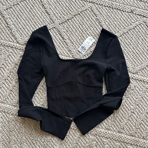 Abercrombie & Fitch Black Corset Long Sleeve top